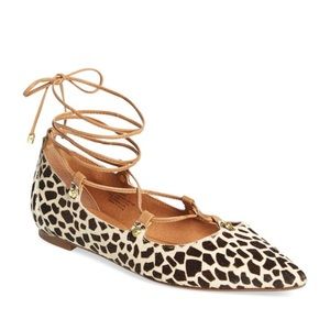 Halogen Owen Calf Hair Pointy Toe Ghillie Flat